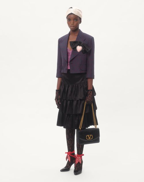 Valentino - Shantung Jacket With Plusdepois Print With Bow - Navy/ Red - Woman - Jackets And Blazers