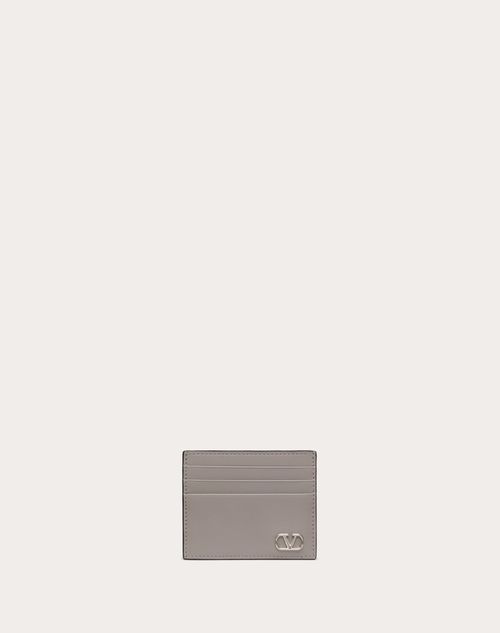 Valentino Garavani - Vlogo Signature Cardholder - Pearl Grey - Man - Wallets And Small Leather Goods