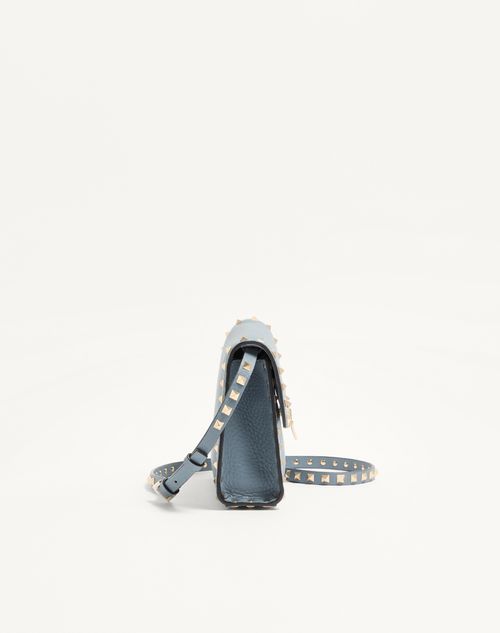 Valentino Garavani - Small Rockstud Grainy Calfskin Crossbody Bag - Stone - Woman - Shoulder Bags