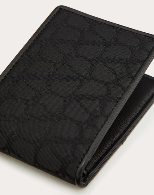 Valentino Garavani - Toile Iconographe Wallet In Technical Fabric With Leather Details - Black - Man - Small Treats