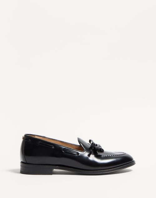 Valentino Garavani - Bowshire Loafer In Shiny Calfskin - Black - Man - Shoes