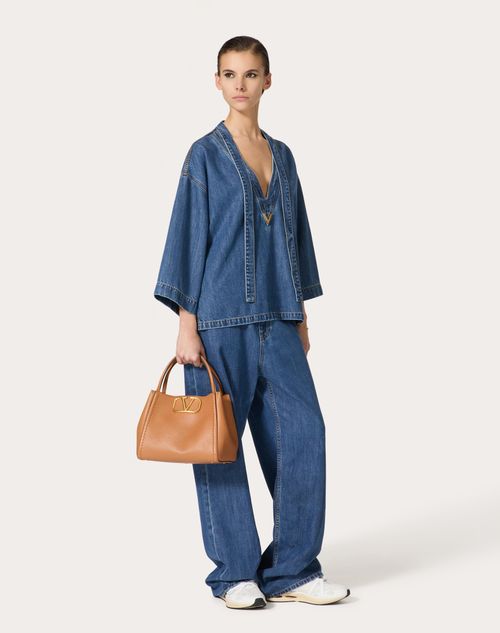 Valentino - Blue Medio Denim Kaftan - Denim - Woman - Ready To Wear