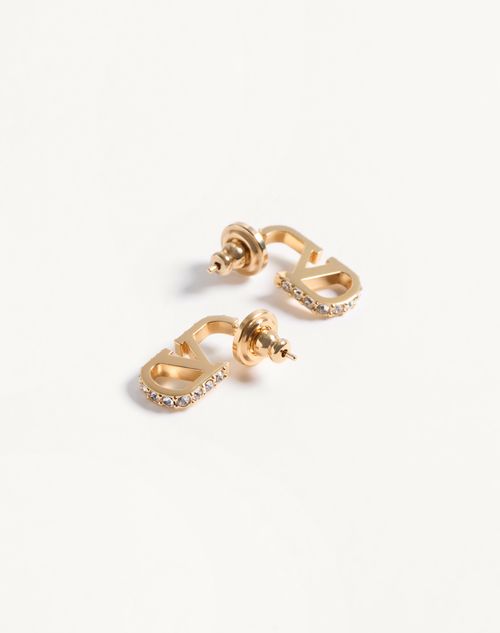 Valentino Garavani - Vlogo Signature Metal And Swarovski® Crystal Earrings - Gold/crystal - Woman - Jewelry