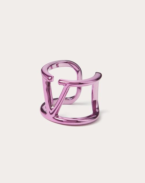 Valentino Garavani - Vlogo Signature Metal Ring - Pink Pp - Woman - Jewellery