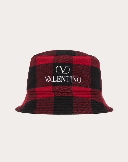 Valentino Garavani - Vlogo Valentino Bucket Hat - Red/black - Man - Hats And Gloves