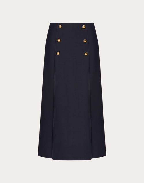 Valentino - Crepe Couture Midi Skirt - Navy - Woman - Skirts