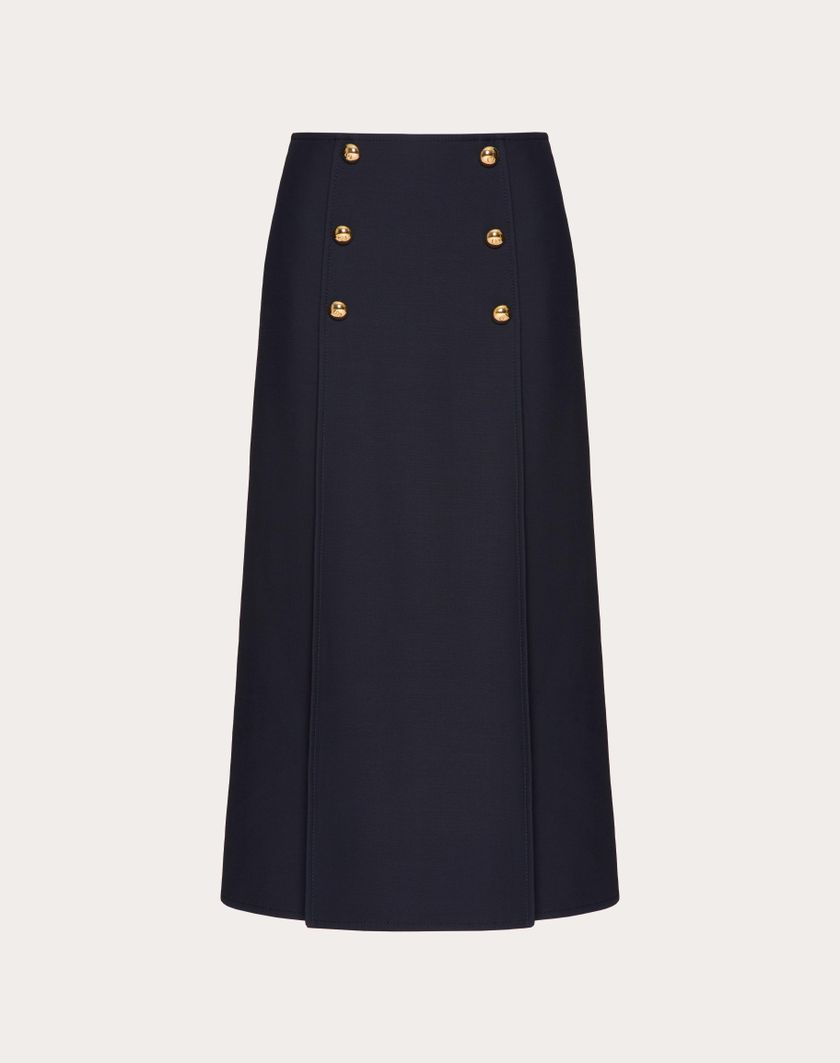 Valentino Handbags Gonna Midi In Crepe Couture per Donna in Navy | Valentino IT