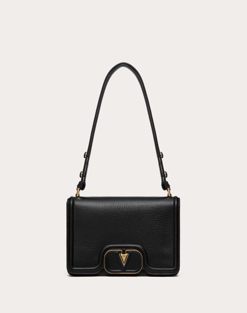 Valentino Garavani - Vlogo Small Leather Shoulder Bag In Grainy Calfskin - Black - Woman - Woman Bags & Accessories Sale