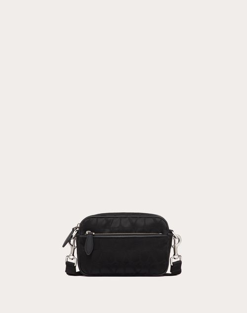 Valentino Garavani - Toile Iconographe Shoulder Bag In Technical Fabric With Leather Details - Black - Man - Winter Shop