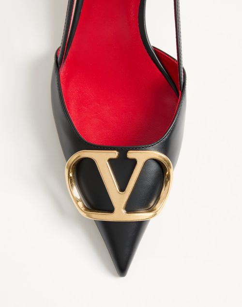 Valentino Garavani - Slingback-pumps Vlogo Signature Aus Kalbsleder Mit 40 Mm-absatz - Schwarz - Frau - Pumps Und Slingbacks