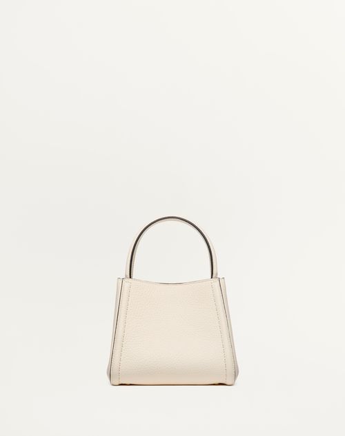 Valentino Garavani - Valentino Garavani Alltime Small Handbag In Grainy Calfskin - Ivory - Woman - Top Handle Bags