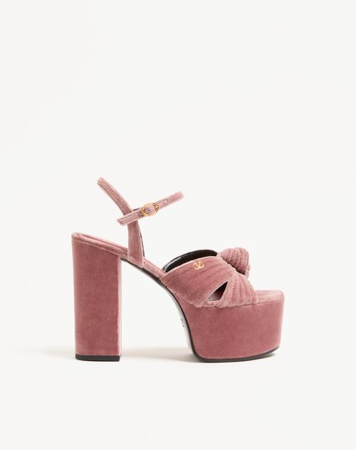 Valentino Garavani - Crasher Velvet Platform Sandal 125mm - Lip - Woman - Sandals