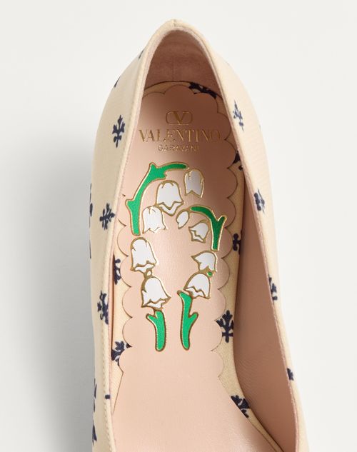 Valentino Garavani - Bowow Décolleté In Papier Floral Fabric 45mm - Butter/blue - Woman - Woman Shoes Sale