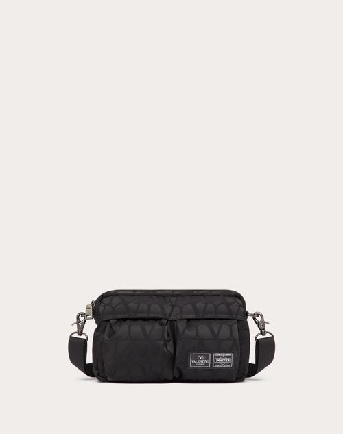 Valentino Garavani And Porter Shoulder Bag for Man in Black Valentino Garavani And Porter Shoulder Bag for Man in Black