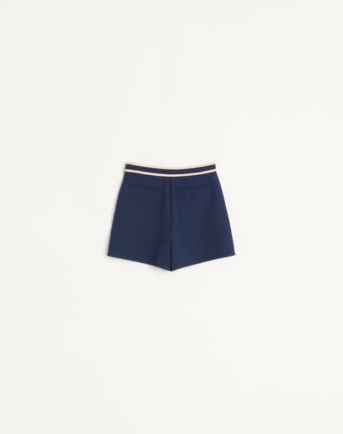Valentino - Crepe Couture Shorts - Indigo/birch - Woman - Pants And Shorts