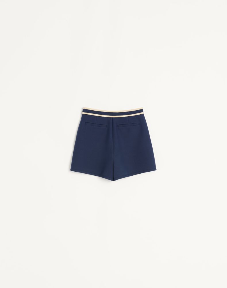 Valentino Crepe Couture Shorts Woman Indigo/Birch 38