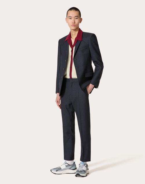 Silk Bowling Shirt for Man in Light Yellow/maroon | Valentino QA Silk Bowling Shirt for Man in Light Yellow/maroon | Valentino QA