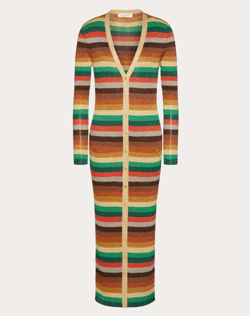 Valentino - Jacquard Lurex Cardigan - Multicolor - Woman - Knitwear