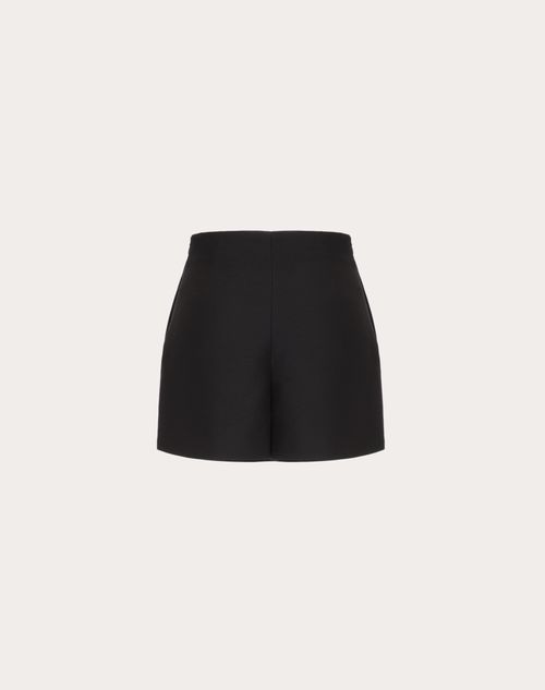Valentino - Crepe Couture V Gold Shorts - Black - Woman - Trousers And Shorts