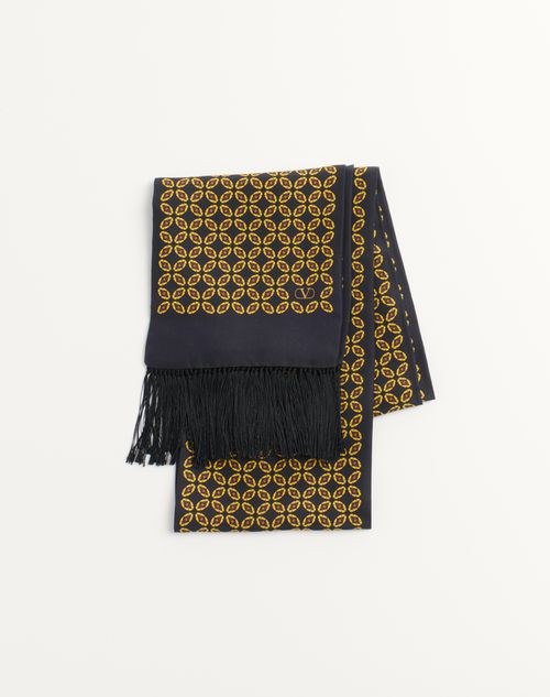 Valentino Garavani - Chamber Silk Bandeau Scarf With Fringe - Multicolour - Man - Shelf - M Accessories - Scarves