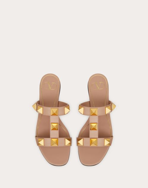 roman stud flat mule in calfskin