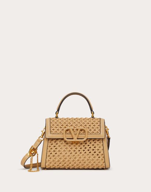 Valentino Garavani - Small Vsling Handbag In Woven Leather - Beige - Woman - Bags
