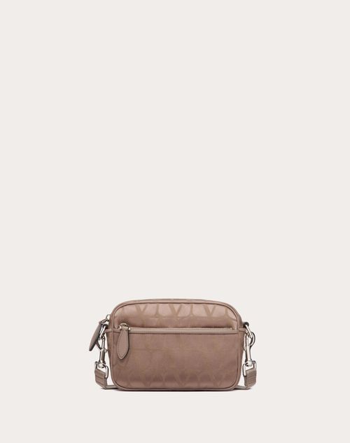 Valentino Garavani - Toile Iconographe Shoulder Bag In Technical Fabric With Leather Details - Clay - Man - Shoulder Bags