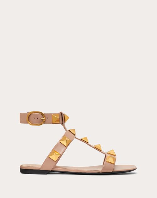 Roman Stud Leather Sandals in Pink - Valentino Garavani