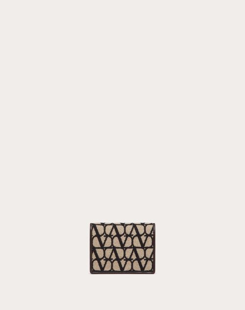 Valentino Garavani - Small Toile Iconographe Wallet - Beige/black - Woman - Wallets And Small Leather Goods