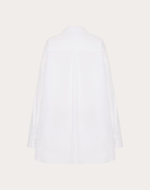 Valentino - Camicia In Cotton Popeline - Bianco Ottico - Donna - Camicie E Top