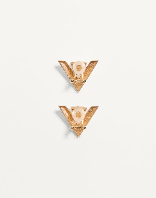 Valentino Garavani - Je Les V Metal And Crystal Earrings - Gold/crystal - Woman - Jewellery