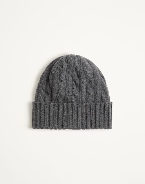 Valentino Garavani - Beanie Valentino In Lana - Grigio Scuro - Uomo - Cappelli E Guanti