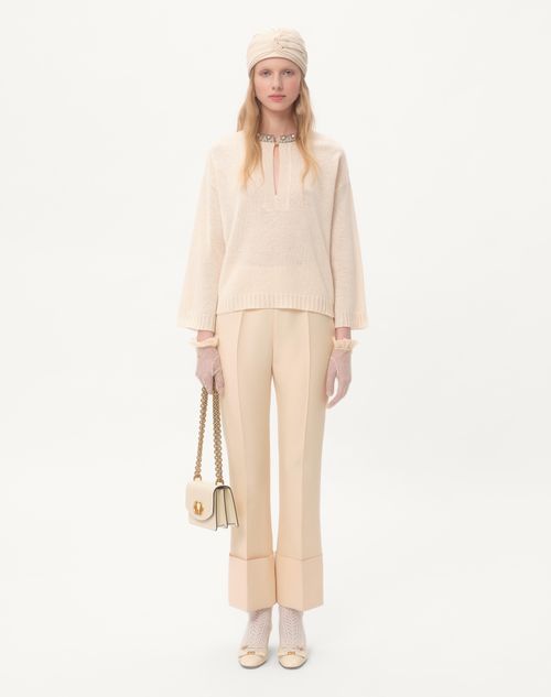Valentino - Embroidered Sweater - Birch - Woman - Knitwear