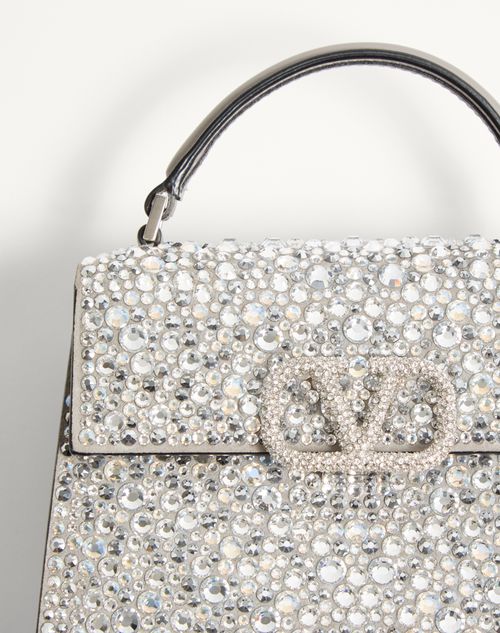 Valentino Garavani - Mini Vsling Handbag With Sparkling Embroidery - Crystal - Woman - Top Handle Bags