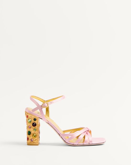 Valentino Garavani - Preshoes Satin Sandal With Crystals 90mm - Multicolor - Woman - Shoes