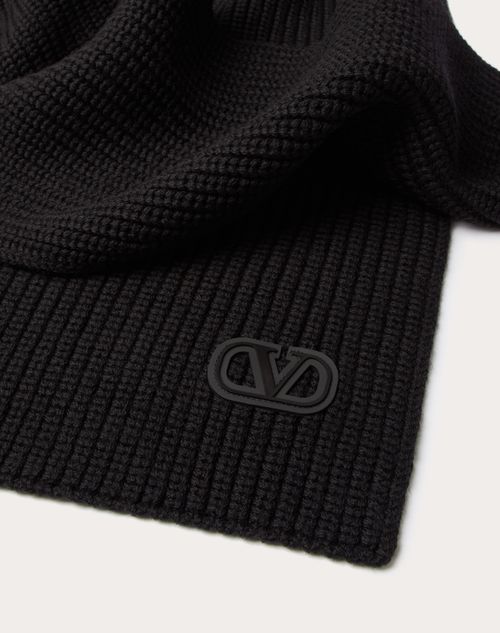 Valentino Garavani - Vlogo Signature Wool Scarf - Black - Man - Gifts For Him