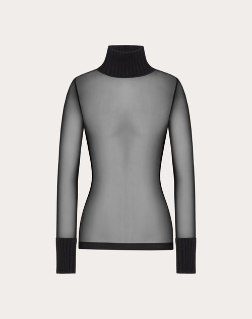 Valentino - T-shirt En Jersey - Noir - Femme - Chemises Et Tops