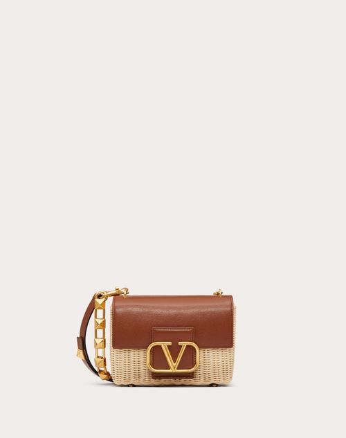 Valentino Garavani - Stud Sign Wicker Shoulder Bag - Natural/tan Brown - Woman - Shoulder Bags