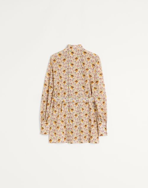 Valentino - Muslin Top With Papier Floral Prato Romantico Print - Multicolor - Woman - Shirts And Tops
