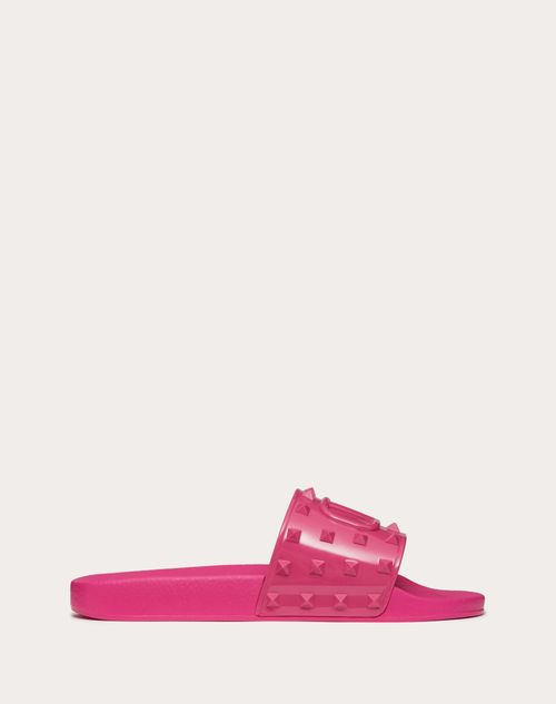 Valentino Garavani - Rubber Summer Vlogo Signature Slide Sandal - Pink - Man - Sandals