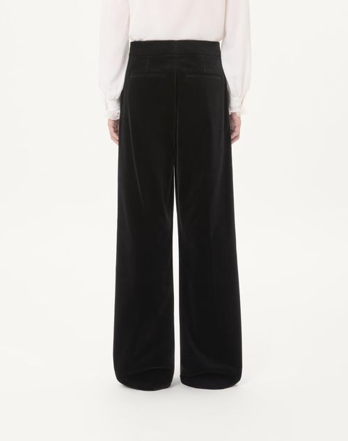 Valentino - Valentino Cotton Velvet Trousers - Black - Man - Pants And Shorts