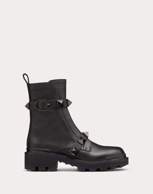 ROMAN STUD CALFSKIN COMBAT BOOT WITH TONAL STUDS 40MM