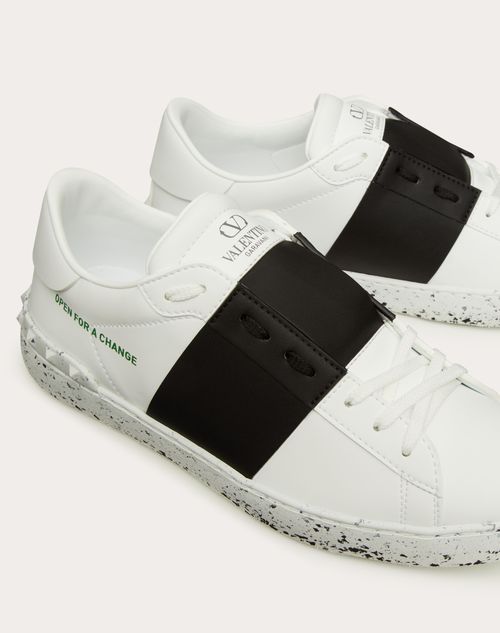 Valentino Garavani - Open For A Change Sneaker In Bio-based Material - White/ Black - Man - Man View All