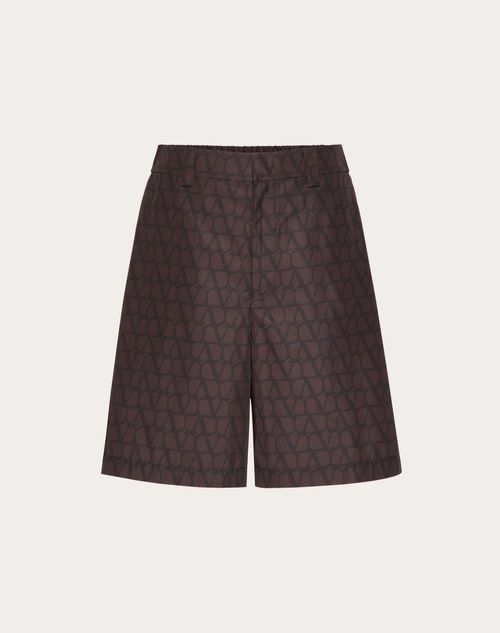 Valentino - Bermuda En Nylon À Imprimé Toile Iconographe - Ébène/noir - Homme - Shorts Et Pantalons