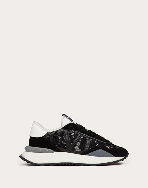 Lace And Mesh Lacerunner Sneaker for Man in Black/pastel