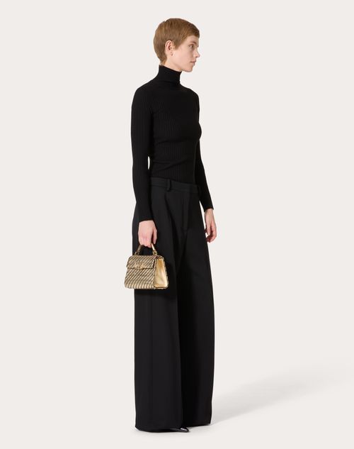 Valentino Garavani - Valentino Garavani Mini Vsling Woven Handbag - Mekong - Woman - Valentino Garavani Vsling