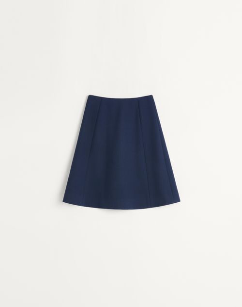Valentino - Wool Crepe Skirt - Indigo - Woman - Skirts