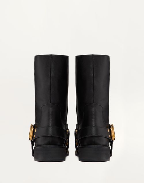Vlogo Signature Calfskin Ankle Boot 30mm for Woman in Black Vlogo Signature Calfskin Ankle Boot 30mm for Woman in Black