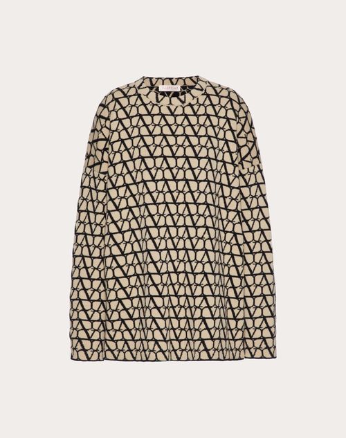 Valentino - Toile Iconographe Wool Jumper - Beige/black - Woman - All About Logo