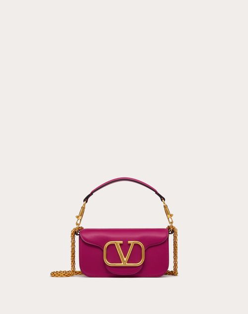 Valentino Garavani - Locò Small Shoulder Bag In Calfskin - Rose Violet - Woman - Shoulder Bags